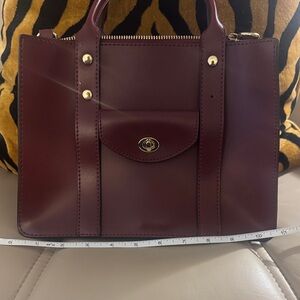 Melie Bianco Elegant Burgundy Vegan Leather Handbag